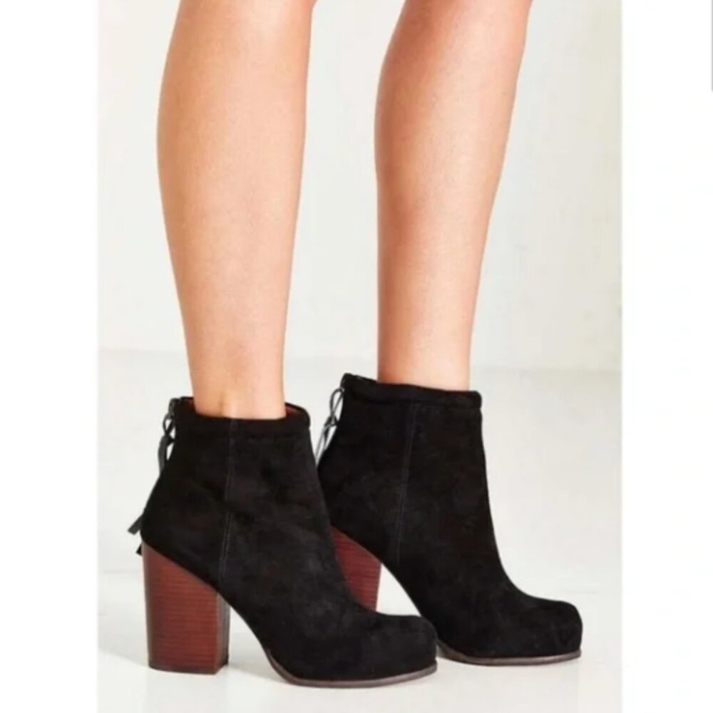 Jeffrey Campbell Black Suede Rumble Booties, Black